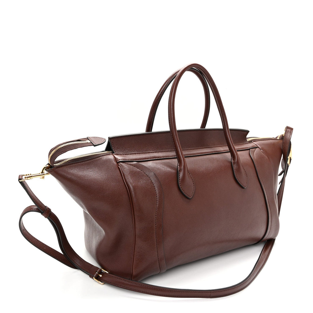 Supple Shiny Lambskin Medium Smiling New Luggage Brick