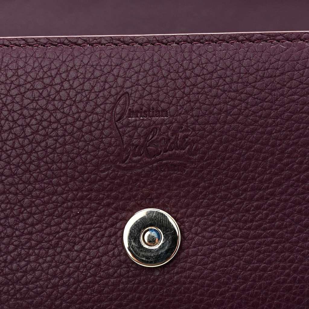 Calfskin Spikes Loubinthesky Paloma Clutch Merlot