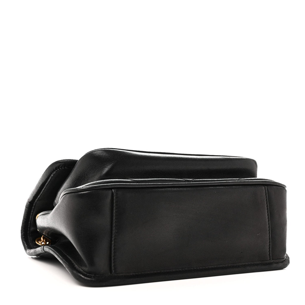 Lambskin Matelasse Monogram Baby Niki Chain Satchel Black