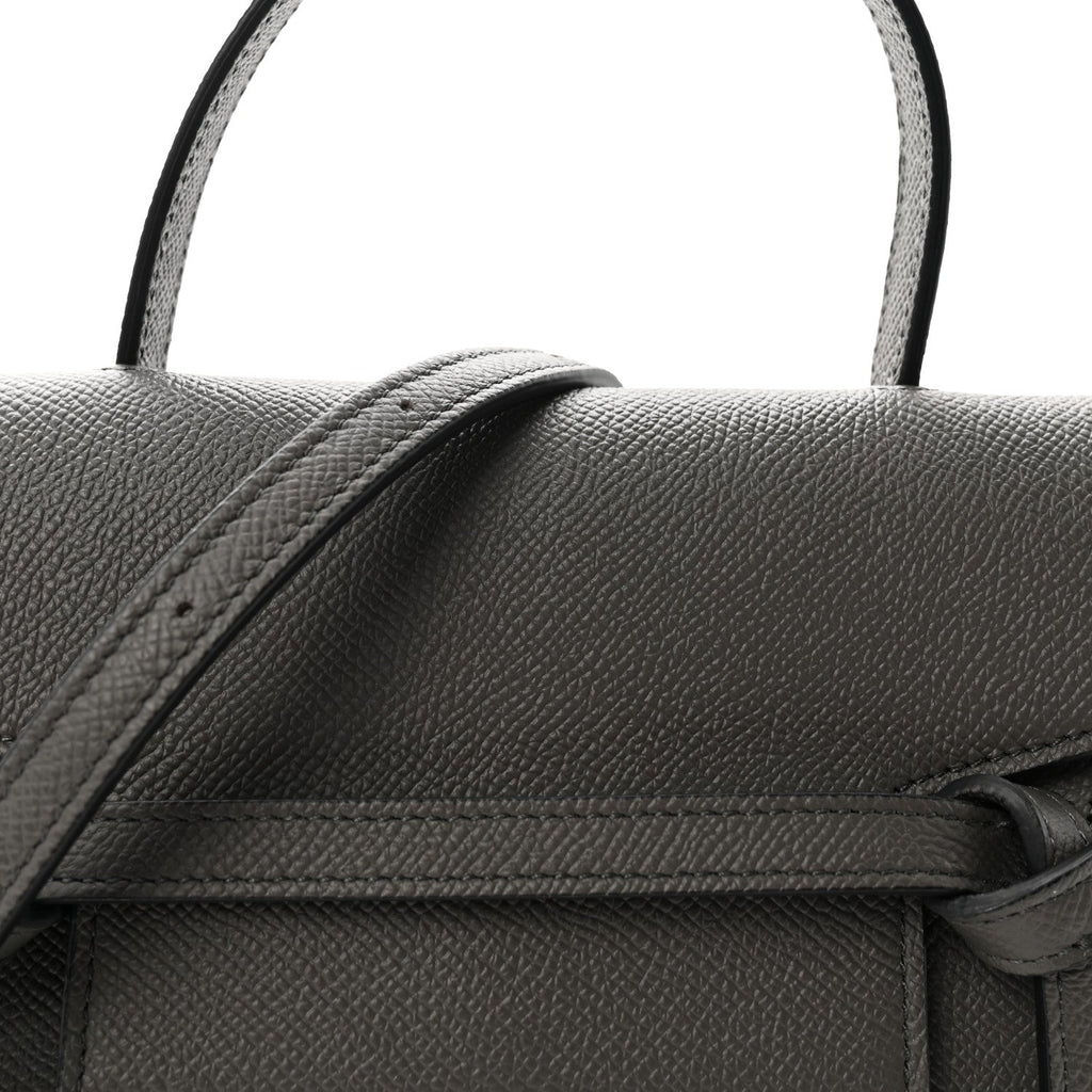 Grained Calfskin Nano Belt Bag Grey