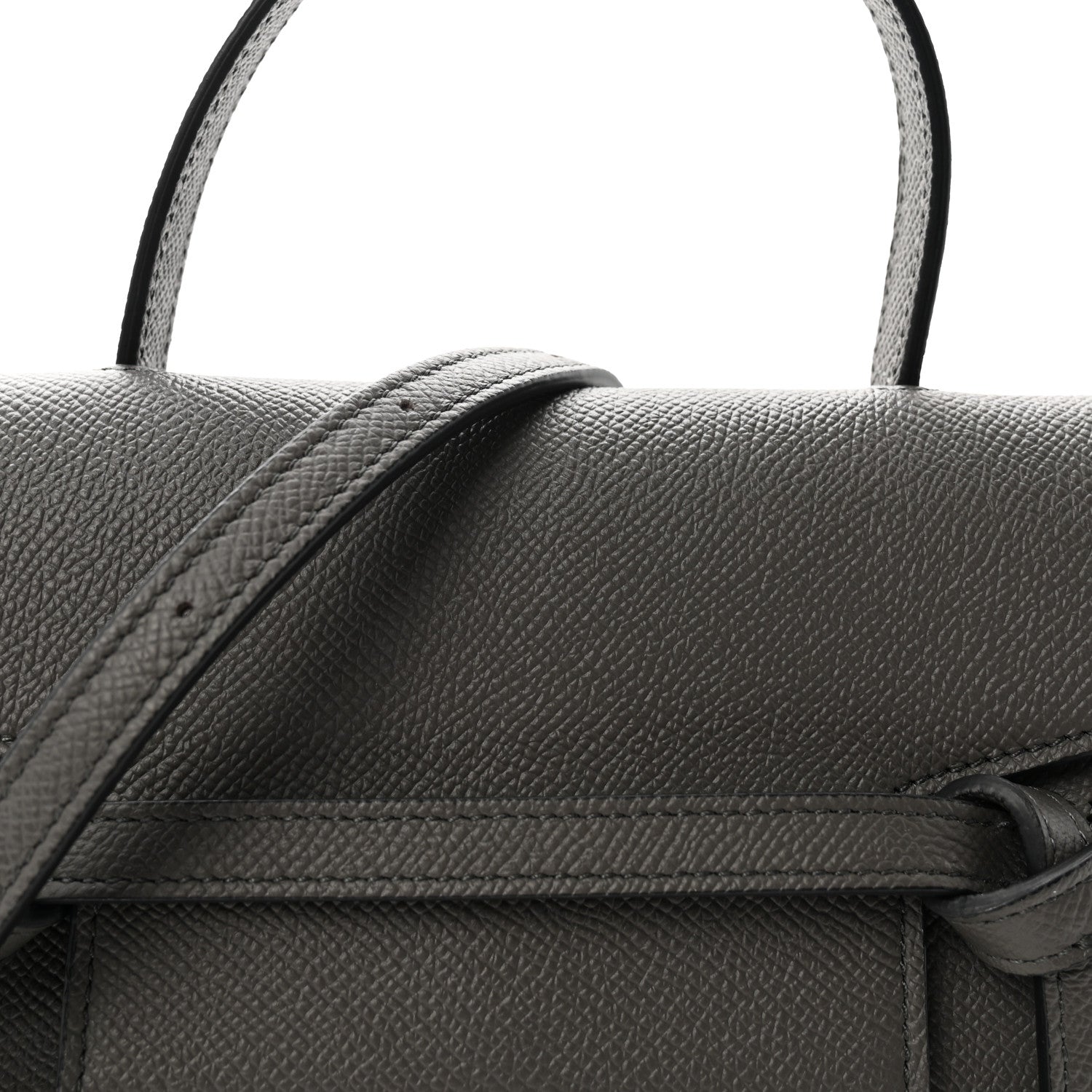 Grained Calfskin Nano Belt Bag Grey