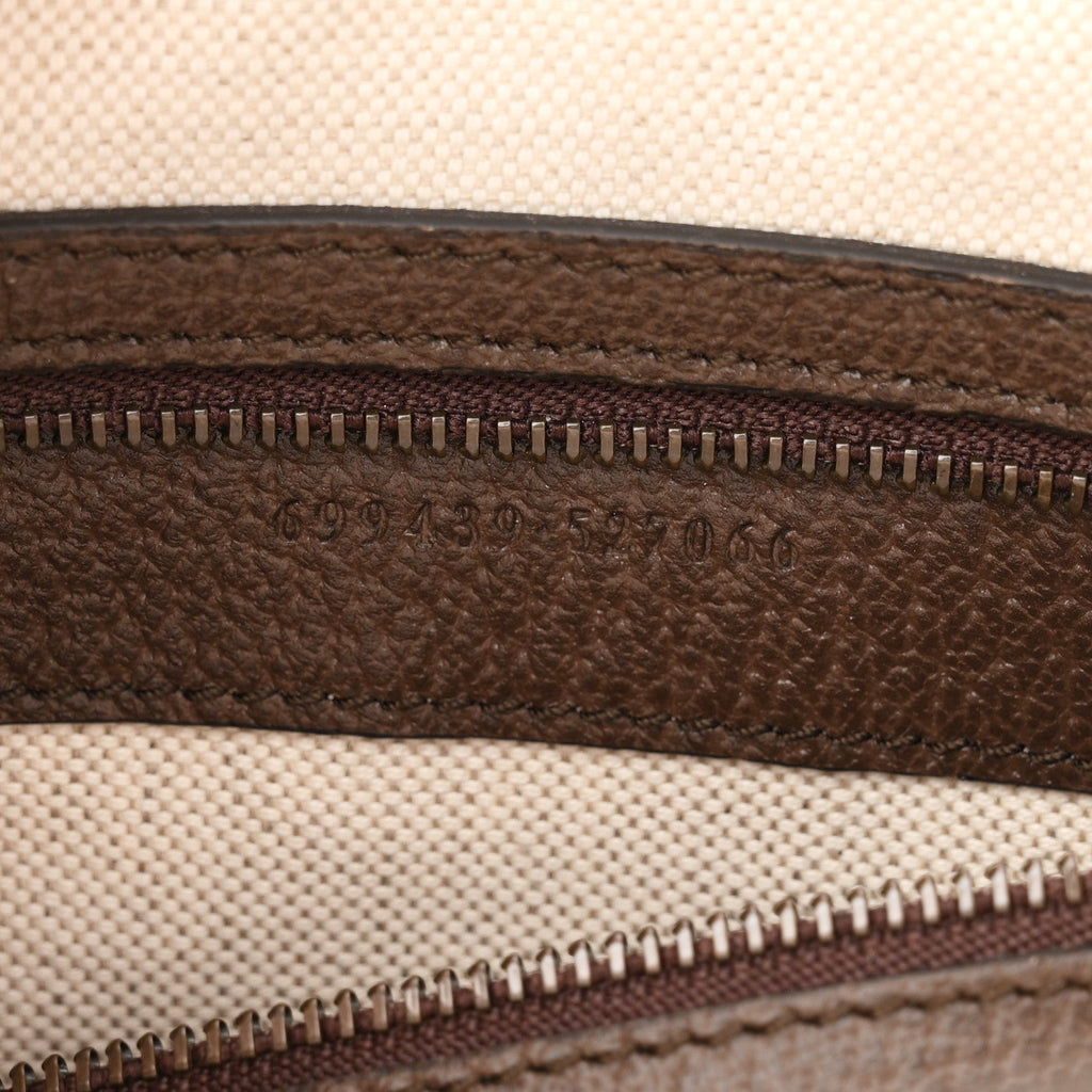 GG Supreme Monogram Textured Dollar Calfskin Web Ophidia Wristlet Shoulder Bag Beige Ebony New Acero