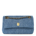 Denim Quilted Eyes On You Flap Blue
