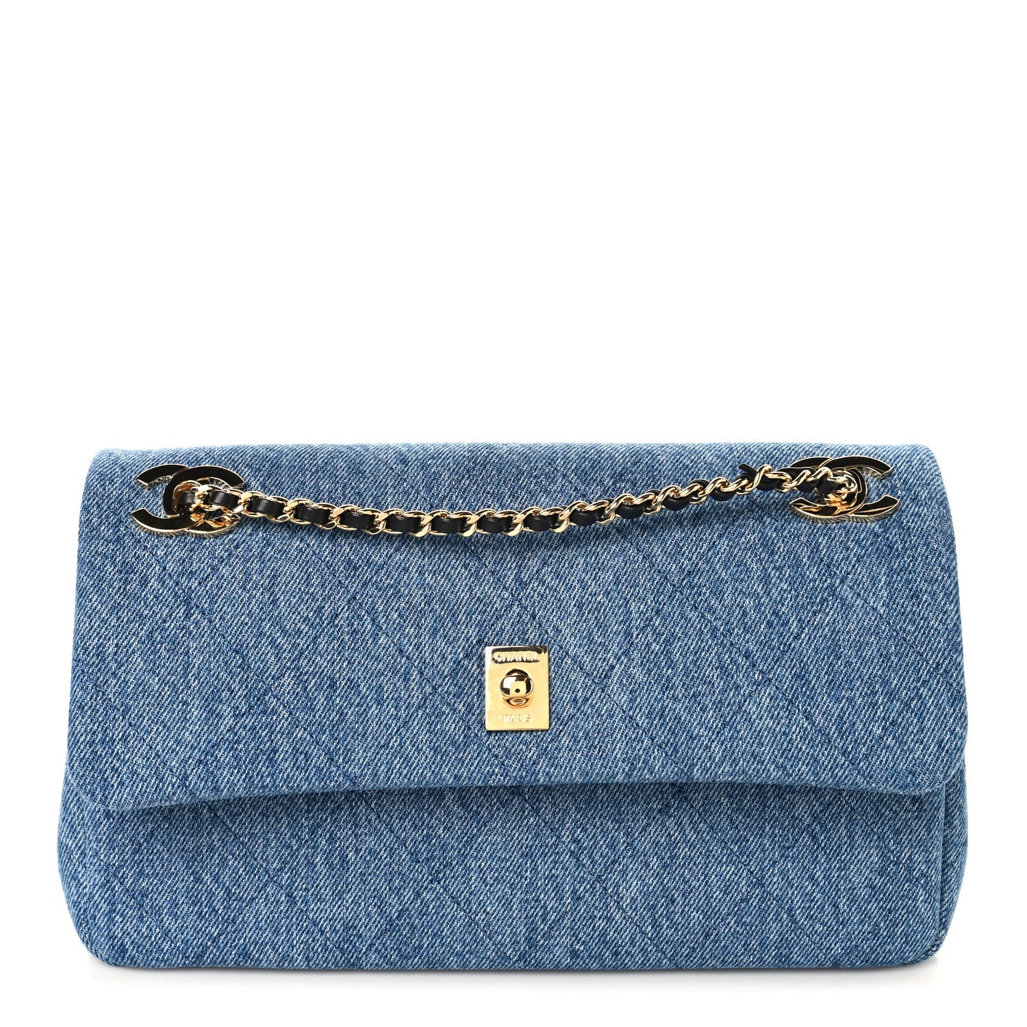 Denim Quilted Eyes On You Flap Blue