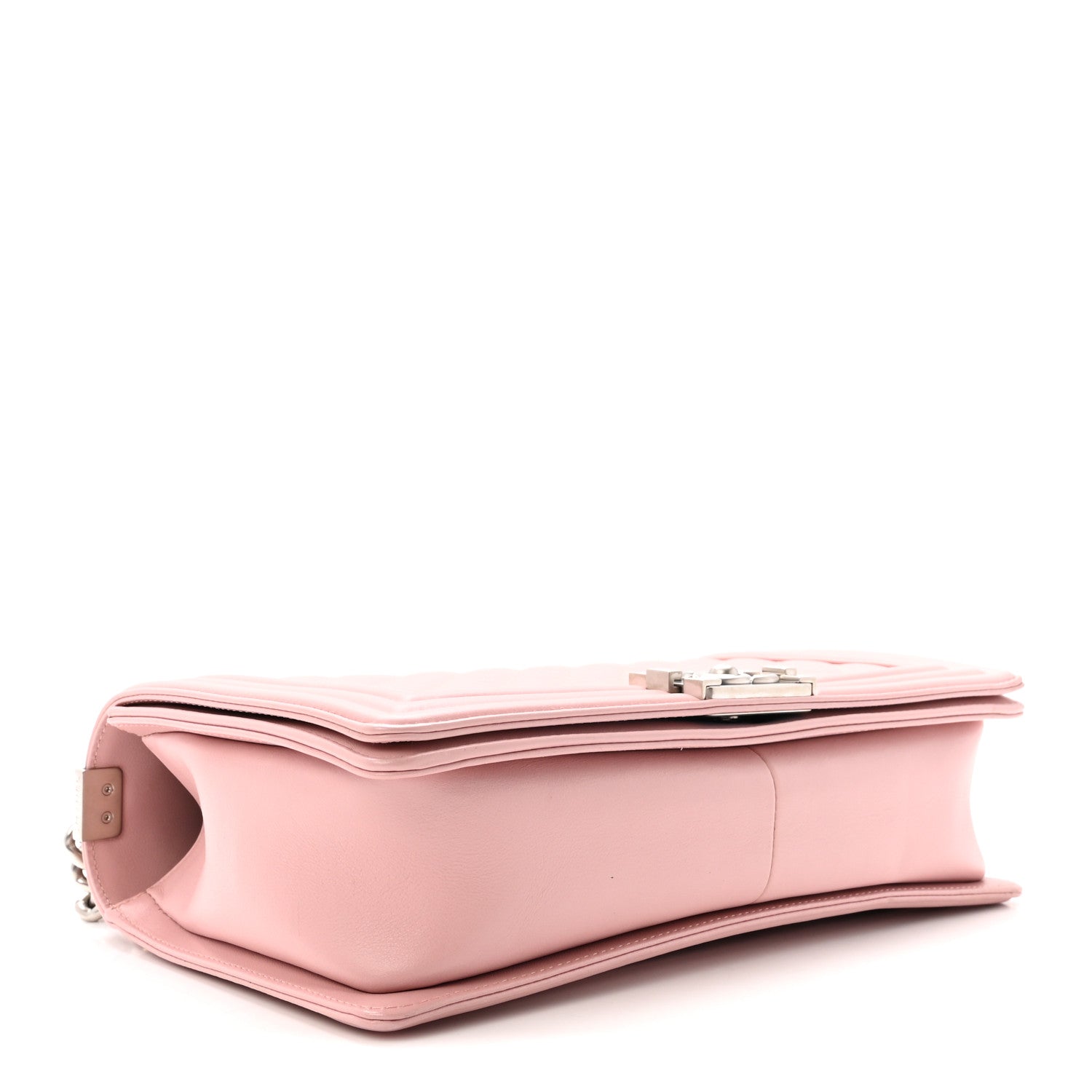 Calfskin Quilted Medium Boy Flap Light Pink