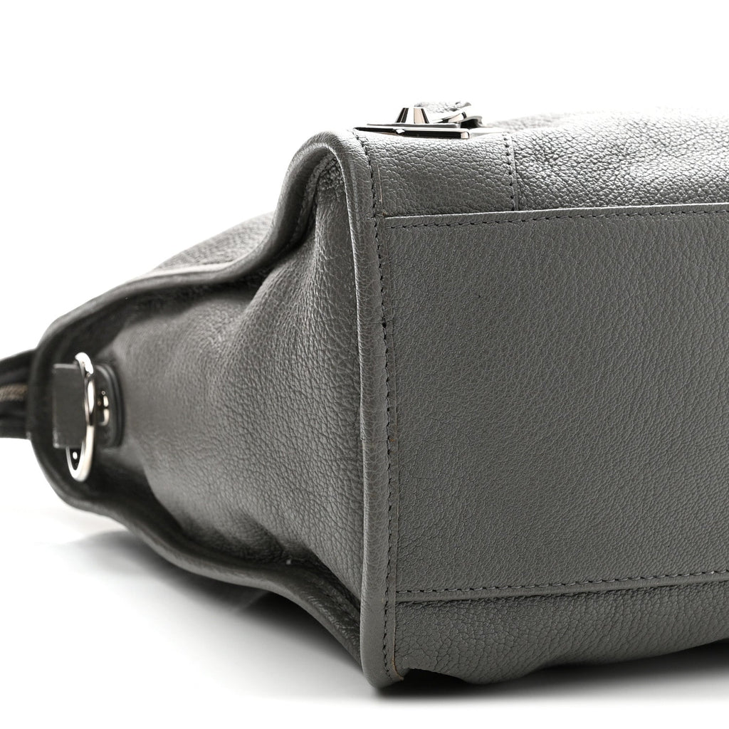 Chevre Silver Metallic Edge Hardware City Gris Acier