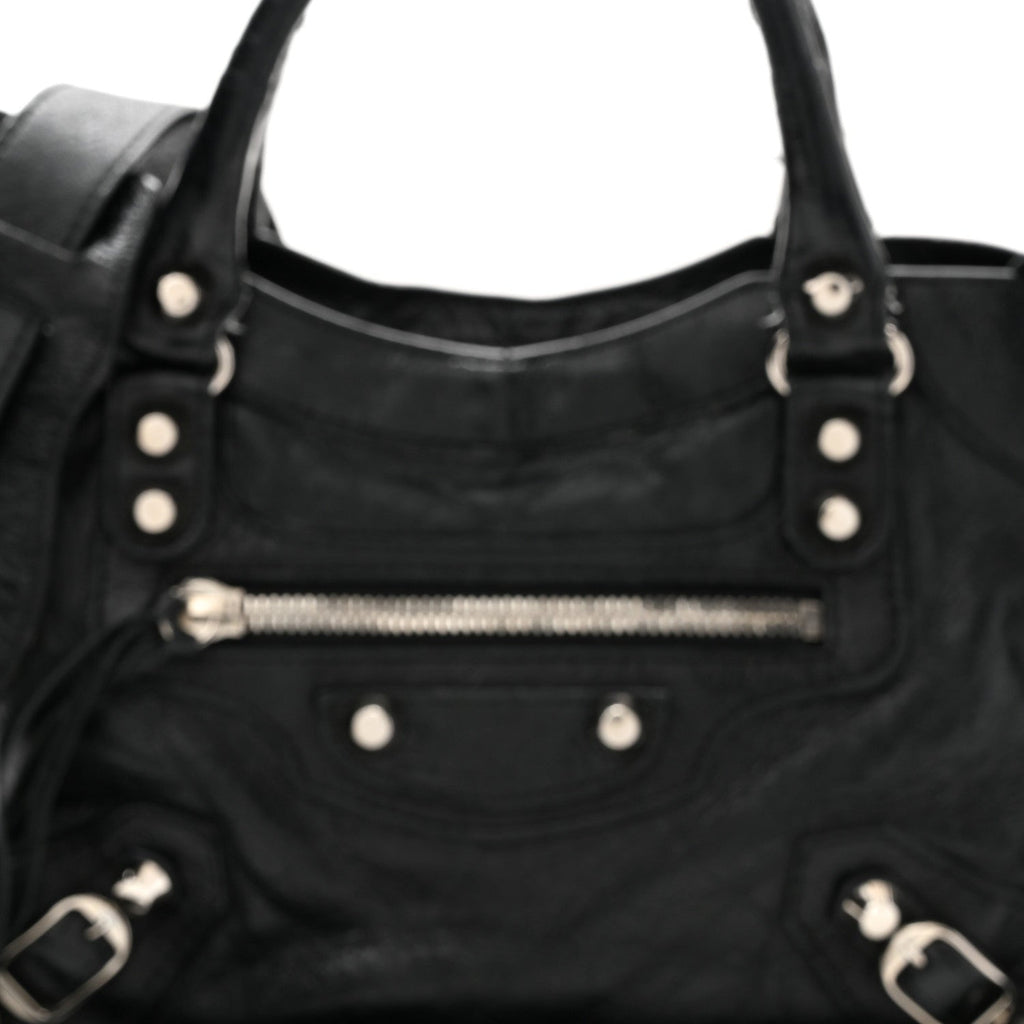 Agneau Classic Silver Hardware Mini City Black