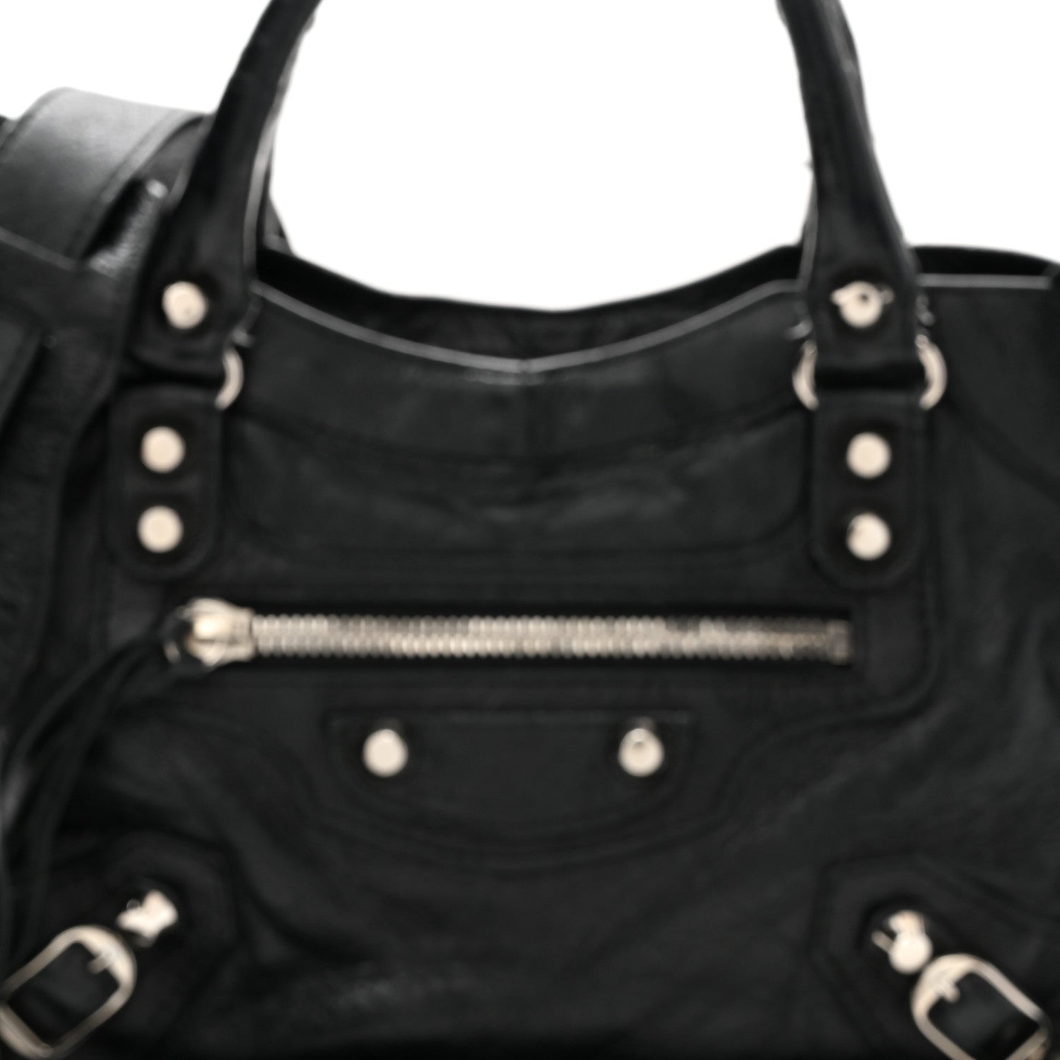 Agneau Classic Silver Hardware Mini City Black