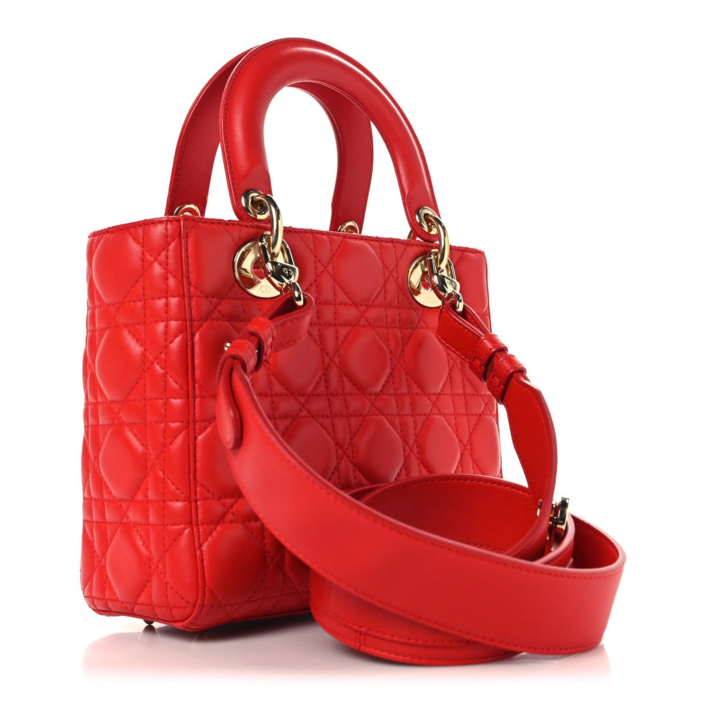 Lambskin Cannage Small My ABCDior Lady Dior Red