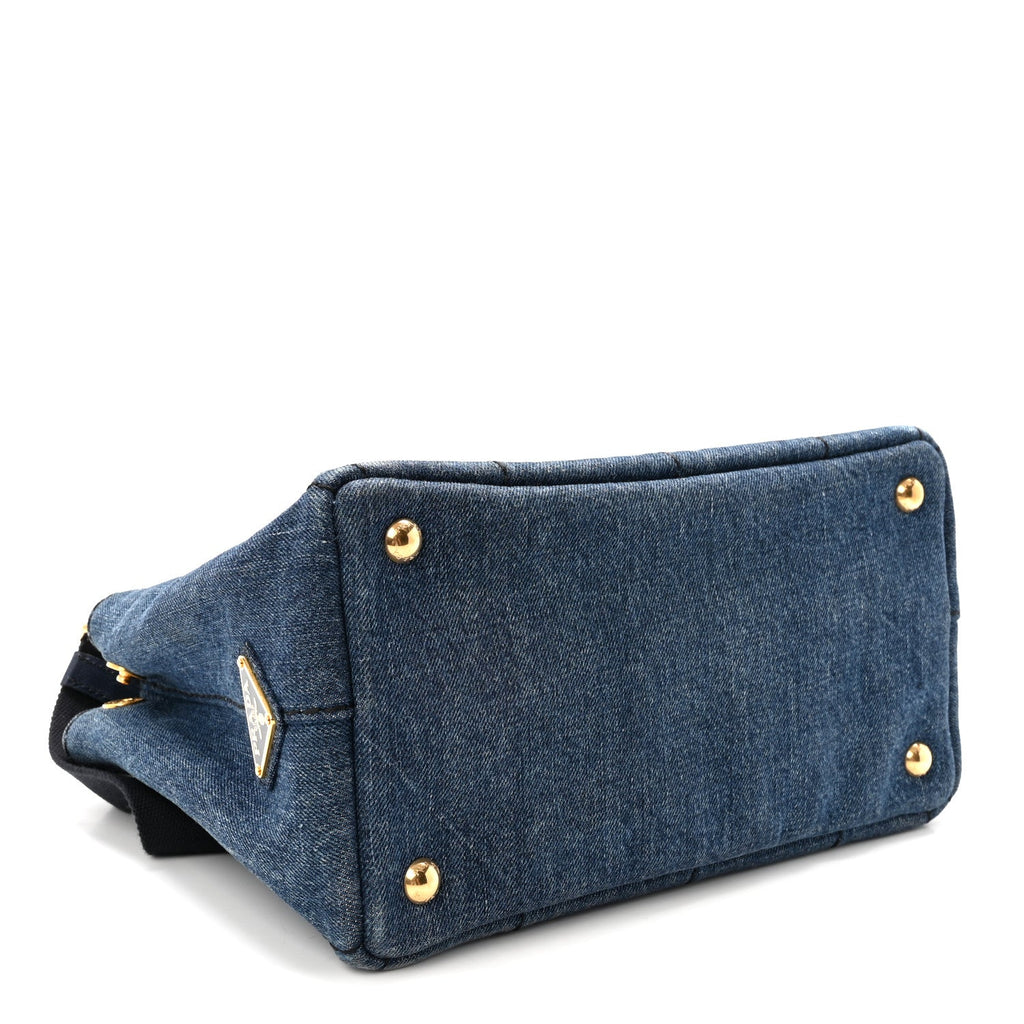 Denim Small Logo Tote Bleu