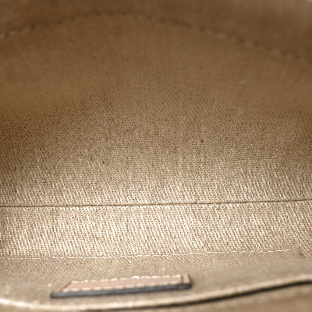 Linen Calfskin Mini Woody Ribbon Tote Cement Pink
