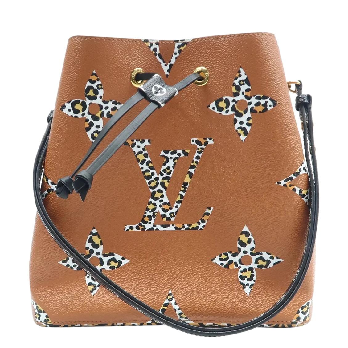 LOUIS VUITTON Neonoe Limited Edition Jungle Giant Canvas Shoulder Bucket Bag Caramel