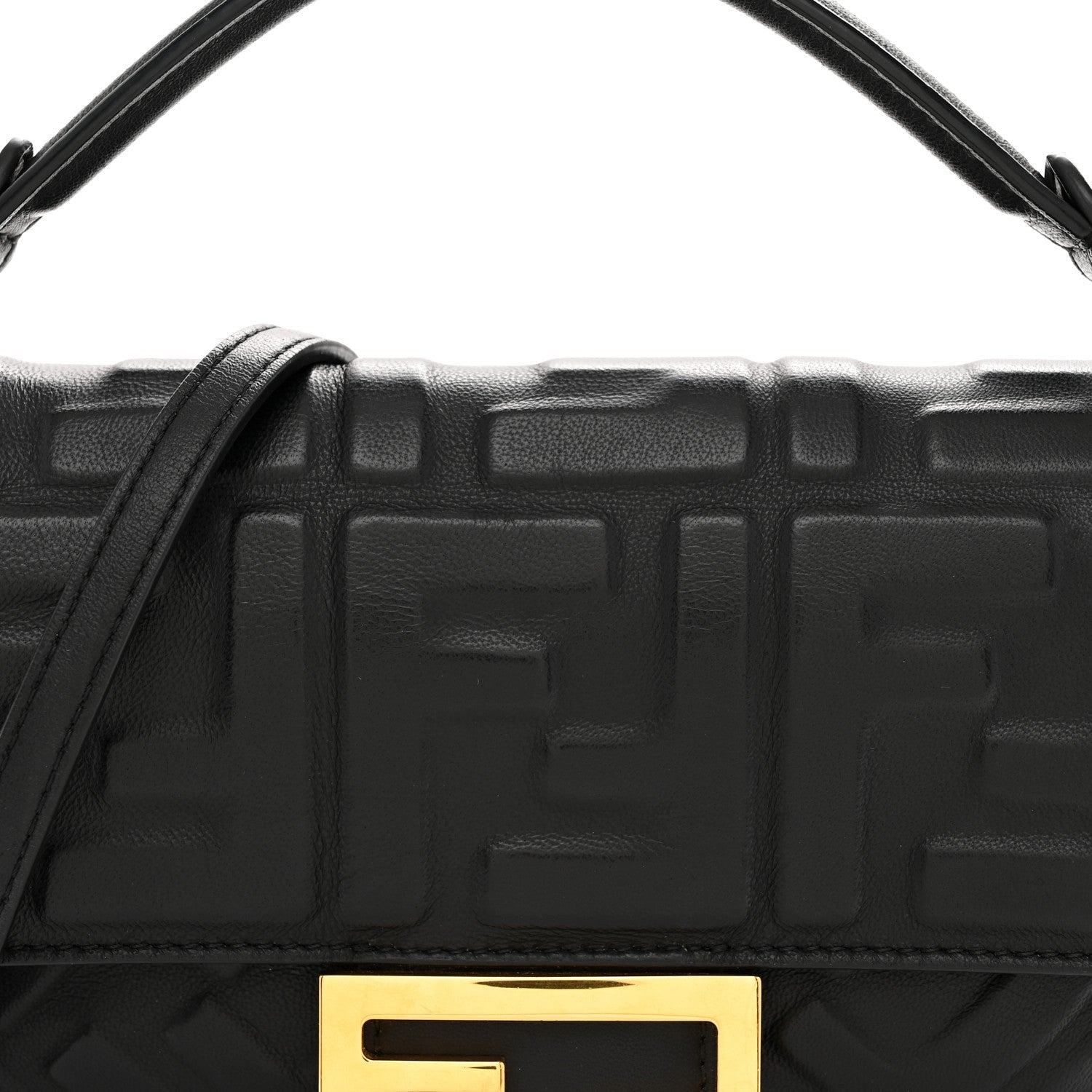 Nappa FF 1974 Embossed Mini Baguette Black