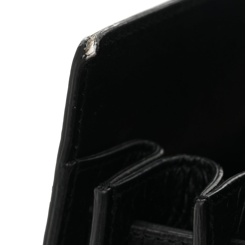 Calfskin Crocodile Embossed Small Sac de Jour  Black