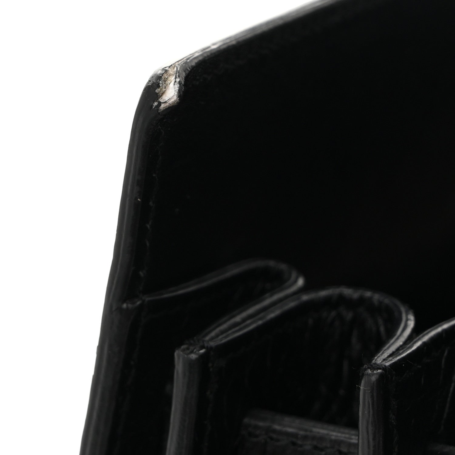Calfskin Crocodile Embossed Small Sac de Jour  Black