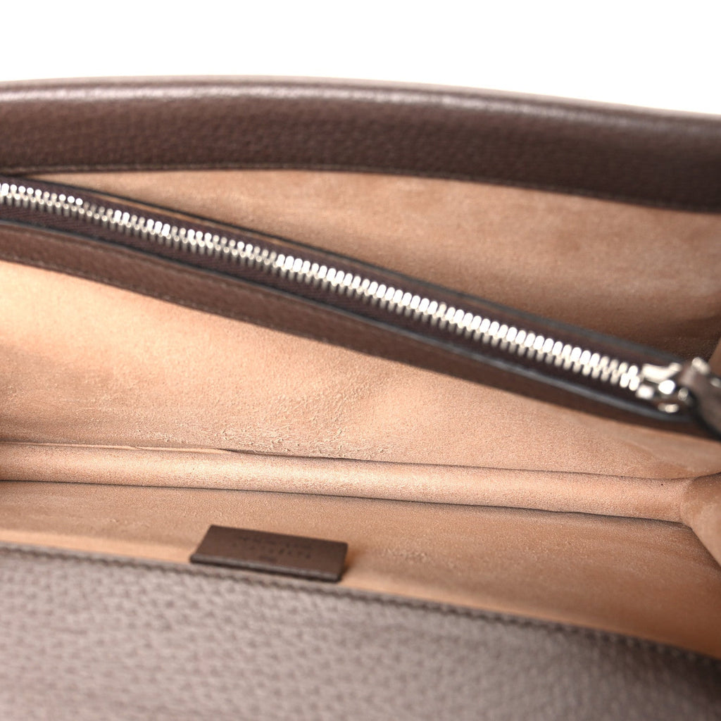 GG Supreme Monogram Textured Dollar Calfskin Top Handle Dionysus Shoulder Bag Beige Ebony New Acero