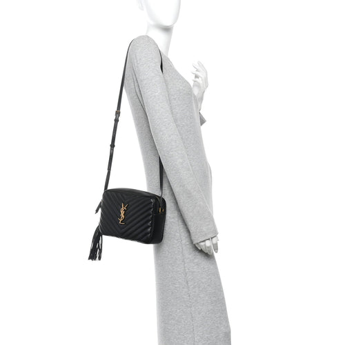 Calfskin Matelasse Monogram Lou Camera Bag Black