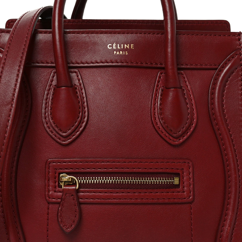 Smooth Calfskin Nano Luggage Burgundy