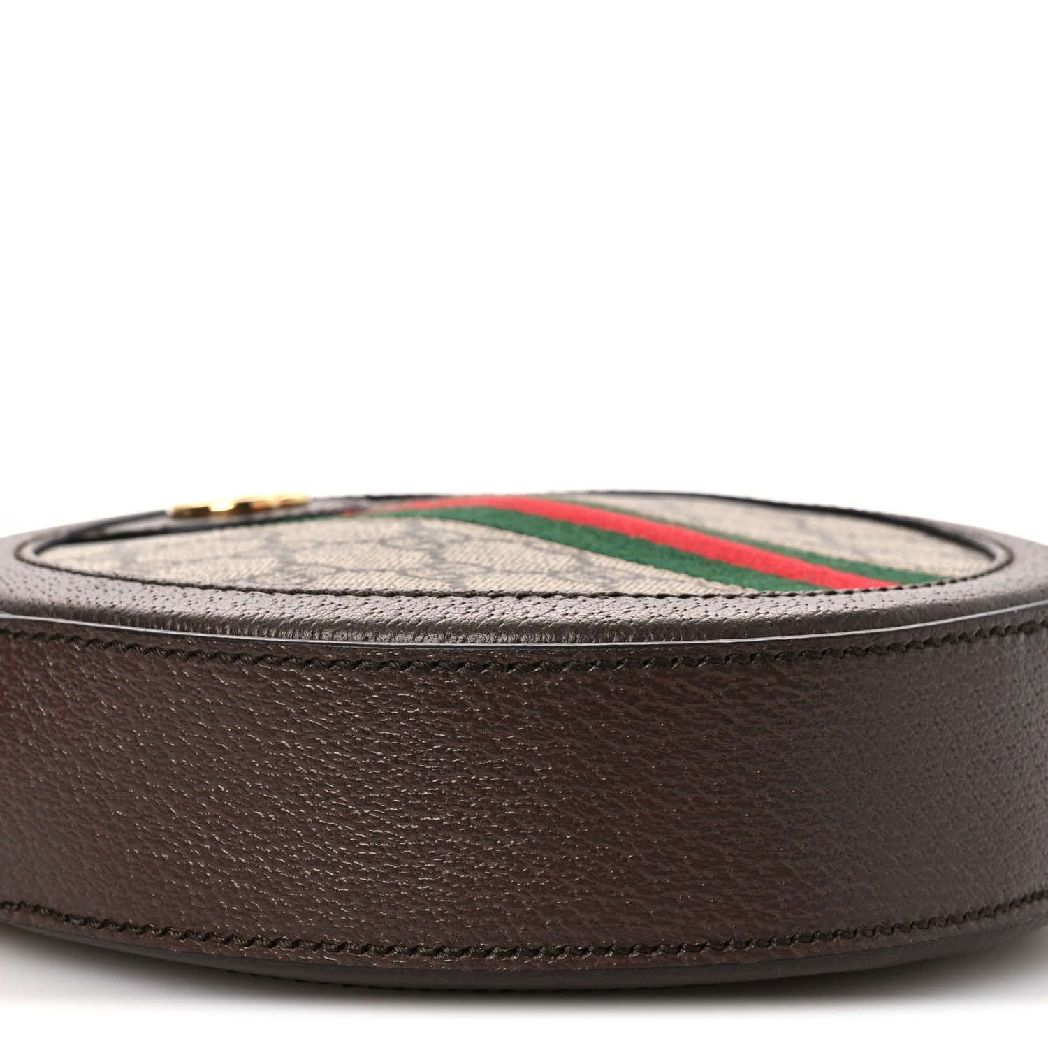 GG Supreme Monogram Web Mini Ophidia Round Shoulder Bag Brown