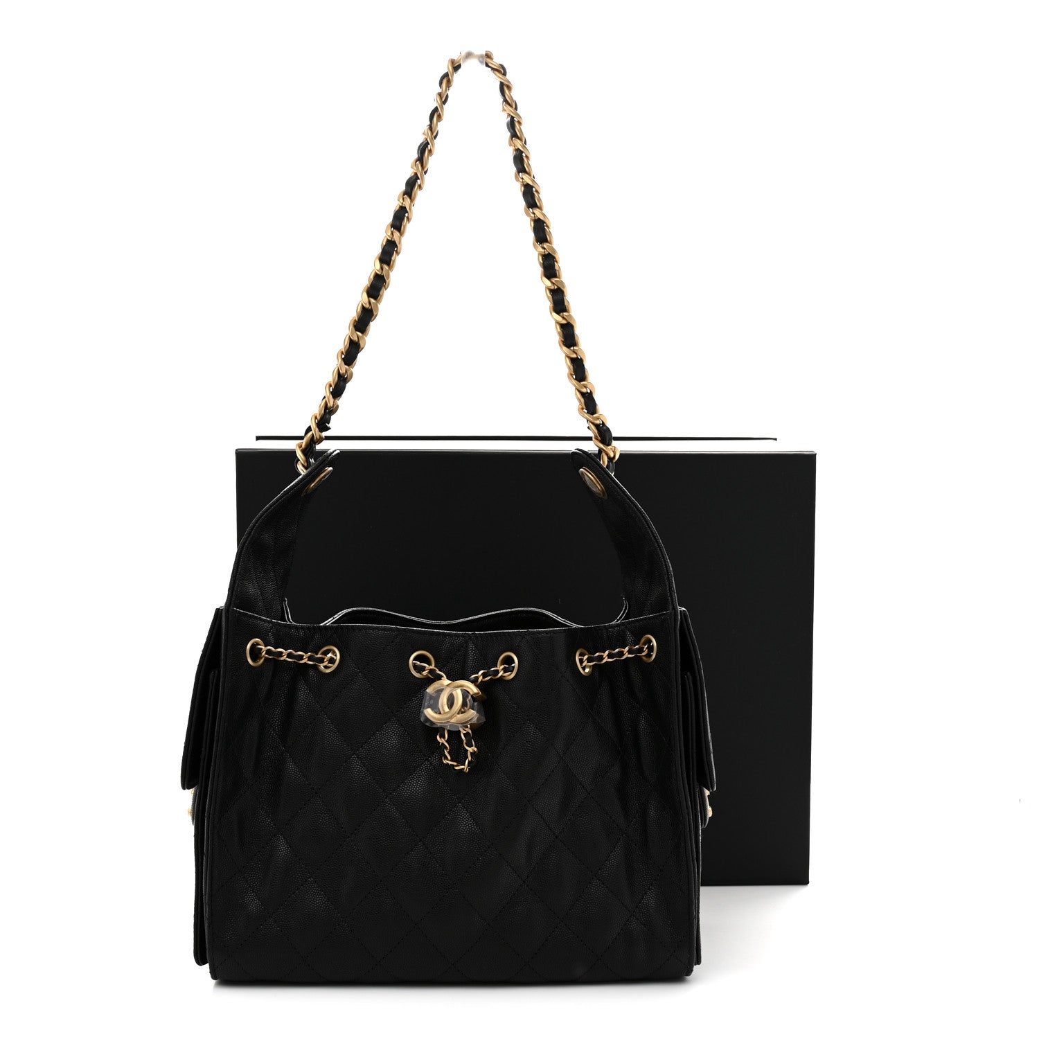 Caviar Quilted Small Chanel 25 Handbag Black