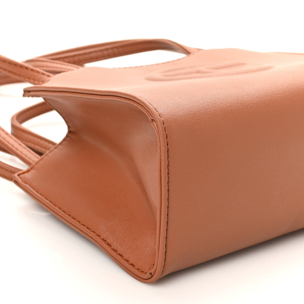 Vegan Leather Small Shopping Bag Tan
