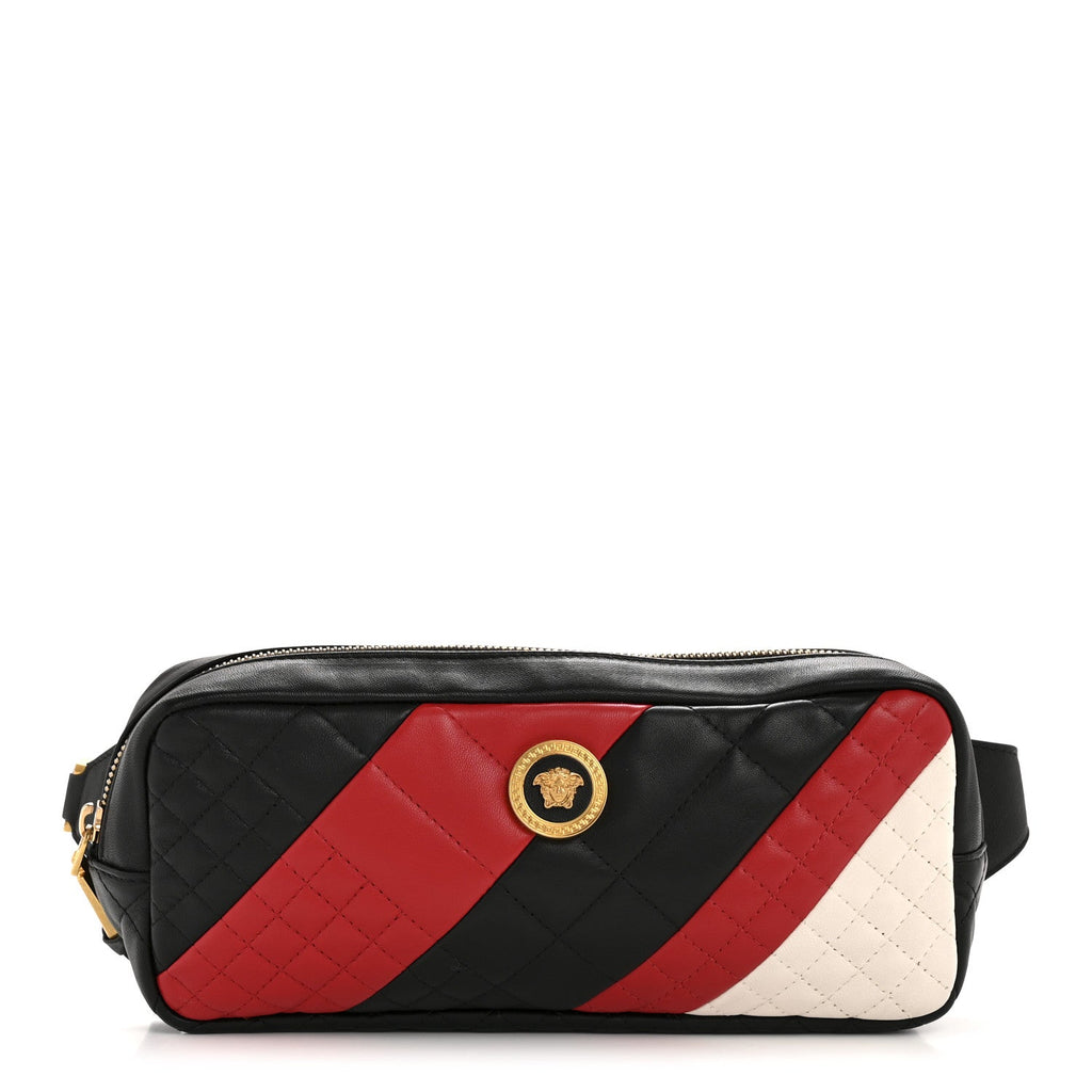 Nappa Barocco Quilted Vanitas Medea Belt Bag Black Red White