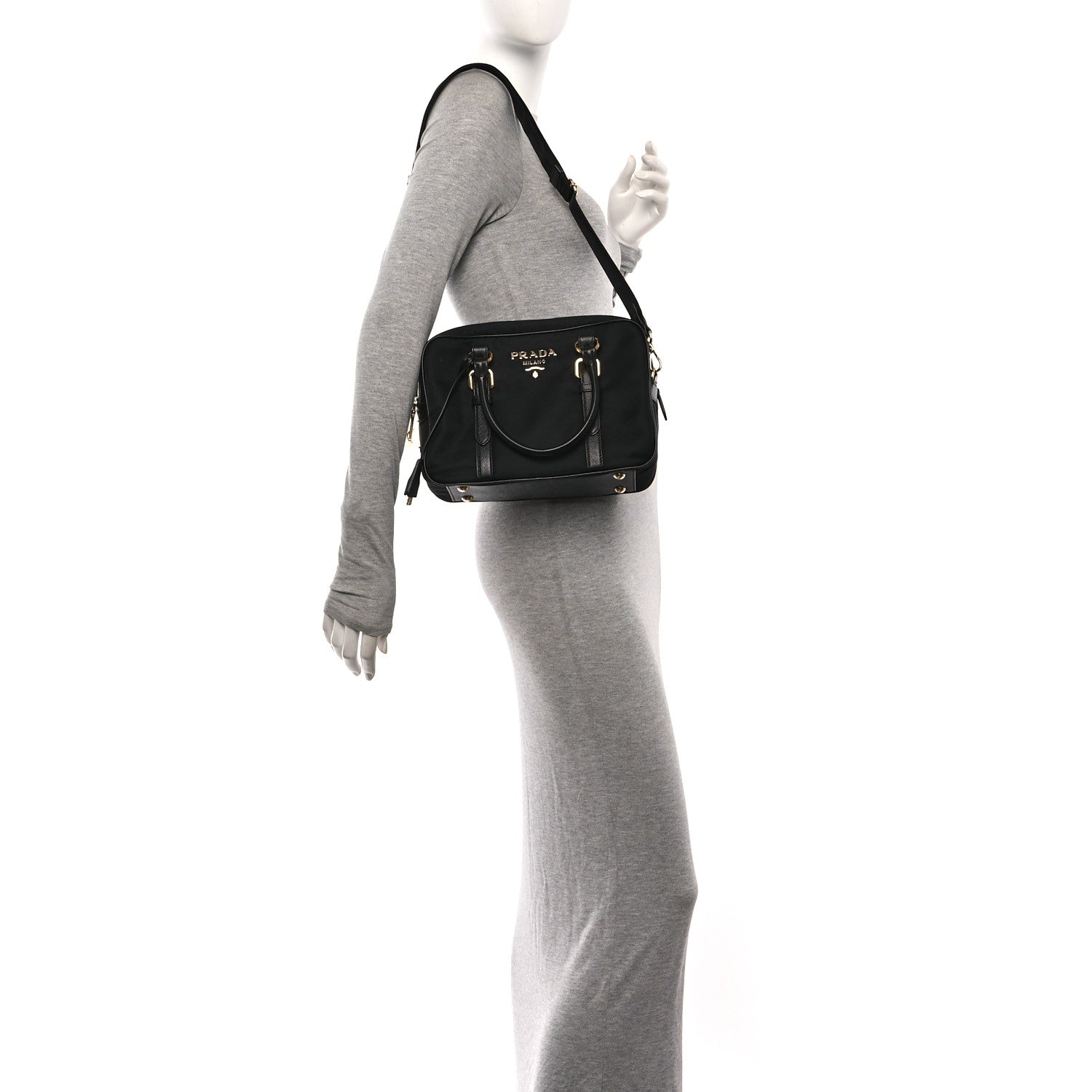 Tessuto Nylon Saffiano Bauletto Black