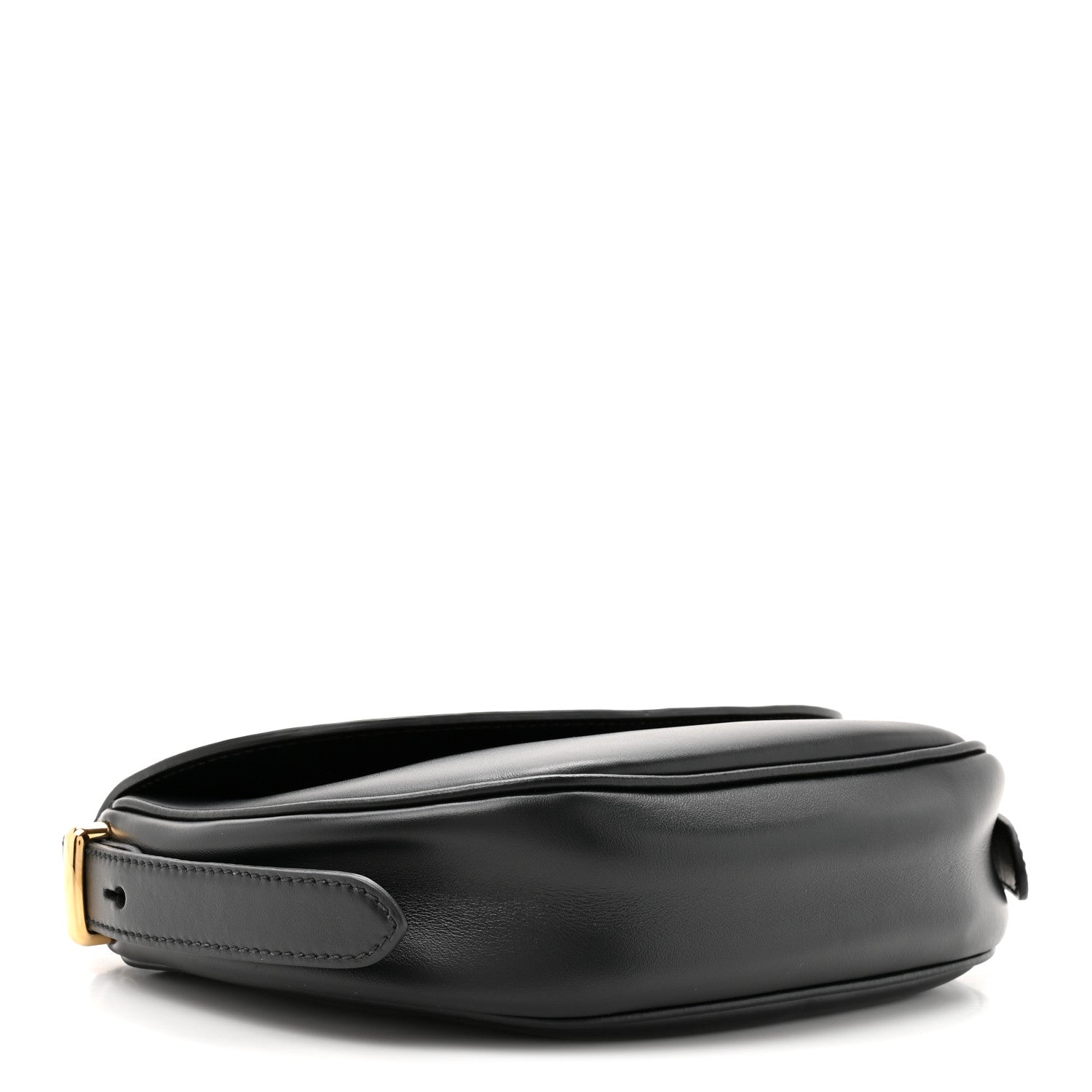 Soft Calfskin Triangle Arque Flap Shoulder Bag Black