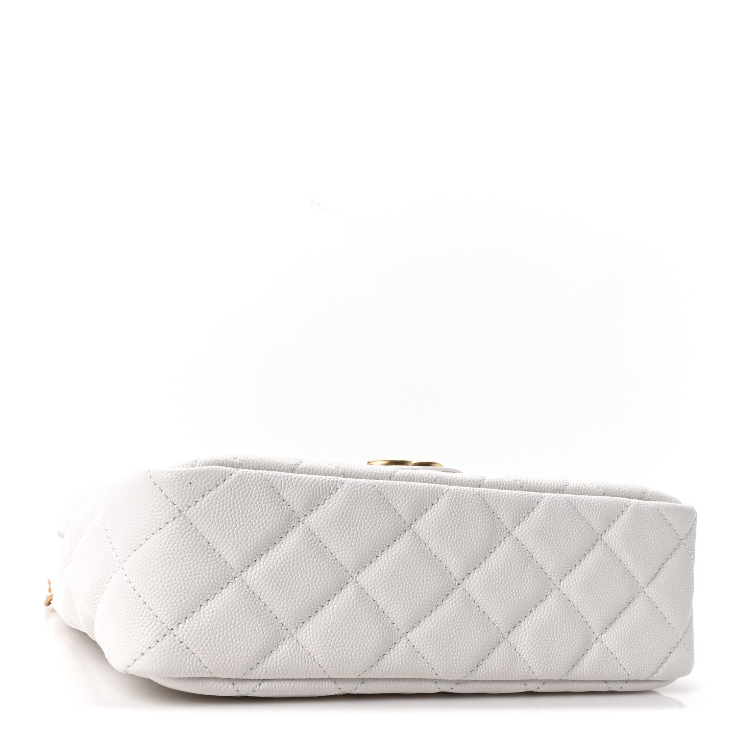Caviar Quilted Wavy CC Hobo White