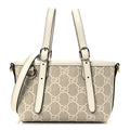 GG Supreme Monogram Emblem Mini Bag Beige Mystic White