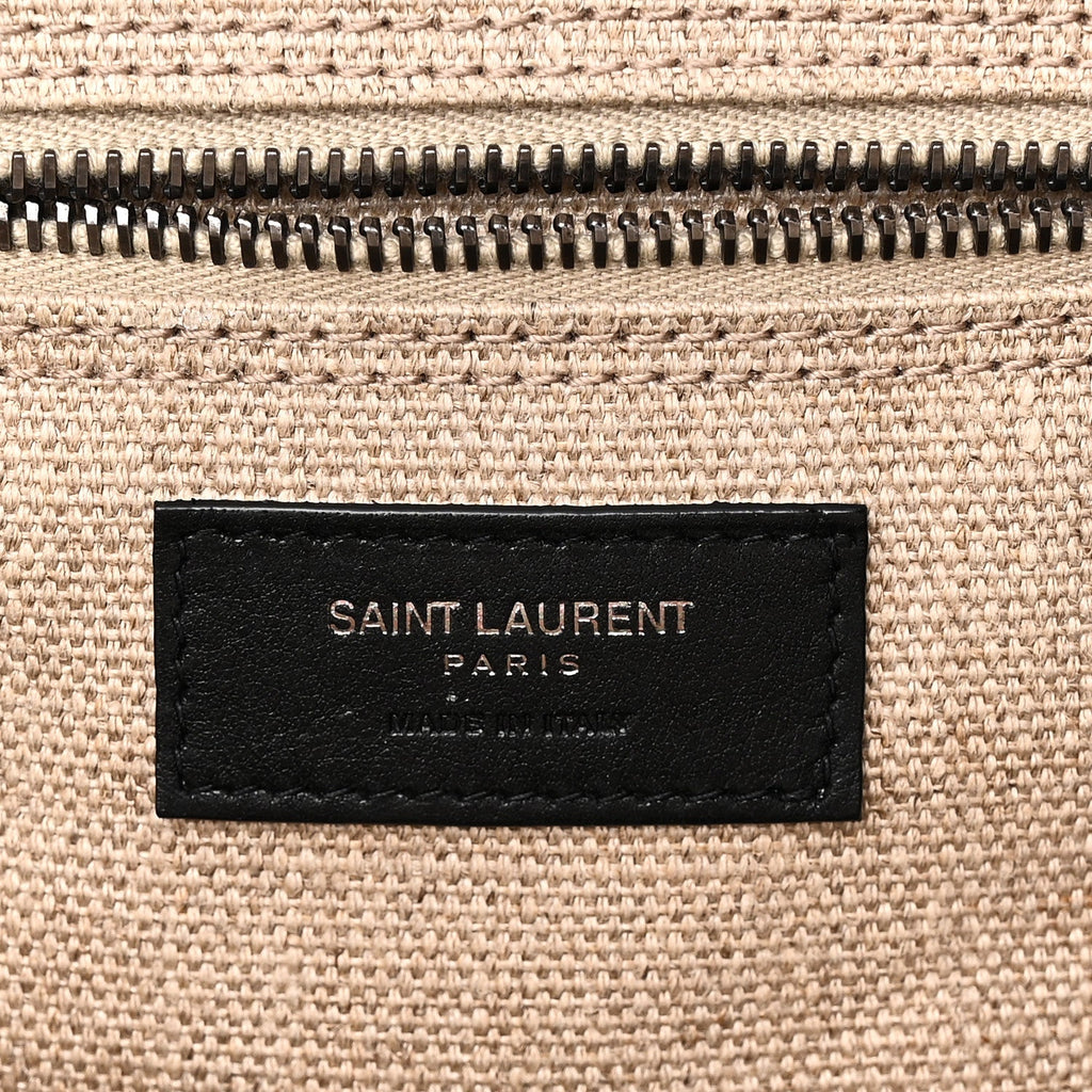 Linen Calfskin Rive Gauche Tote Greggio Natural
