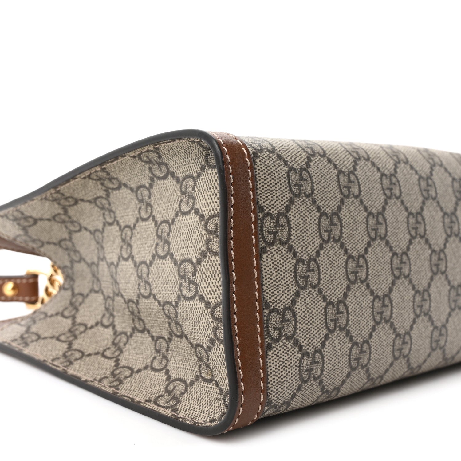 GG Supreme Monogram Calfskin Small Padlock Tote Beige Ebony Tuscany