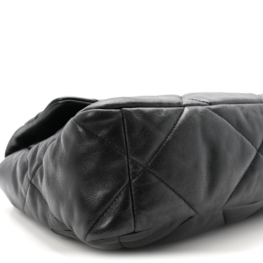 Goatskin Quilted Large Chanel 19 Flap Black