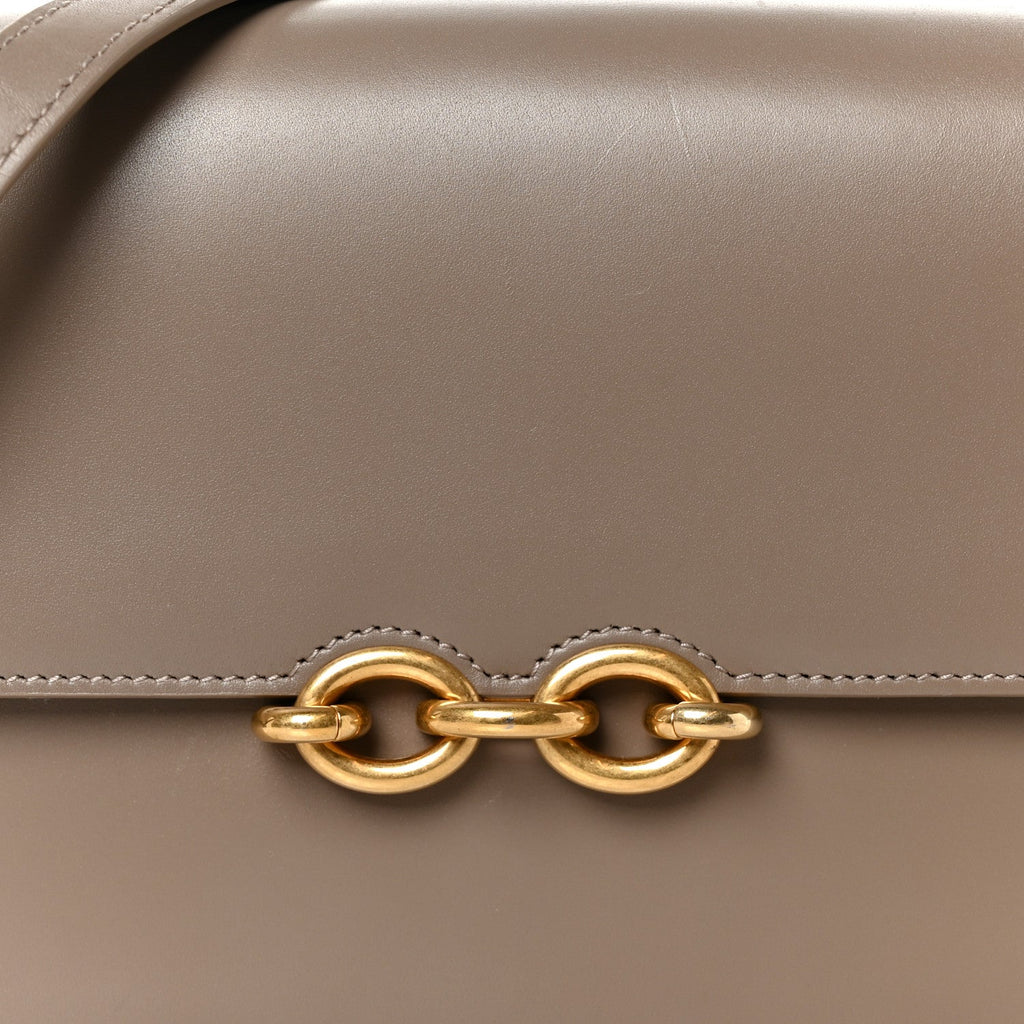 Smooth Calfskin Le Maillon Satchel Greyish Brown