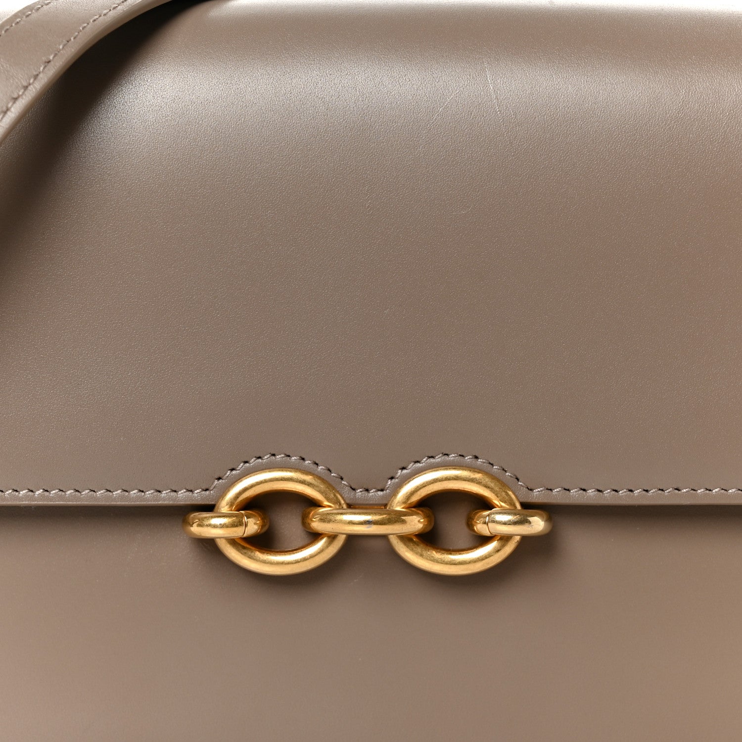 Smooth Calfskin Le Maillon Satchel Greyish Brown