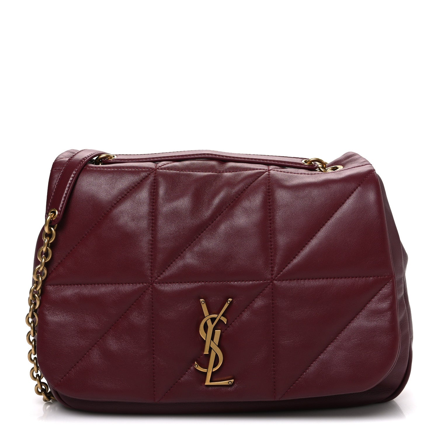 Lambskin Matelasse Monogram Medium Jamie 4.3 New Dark Bordeaux