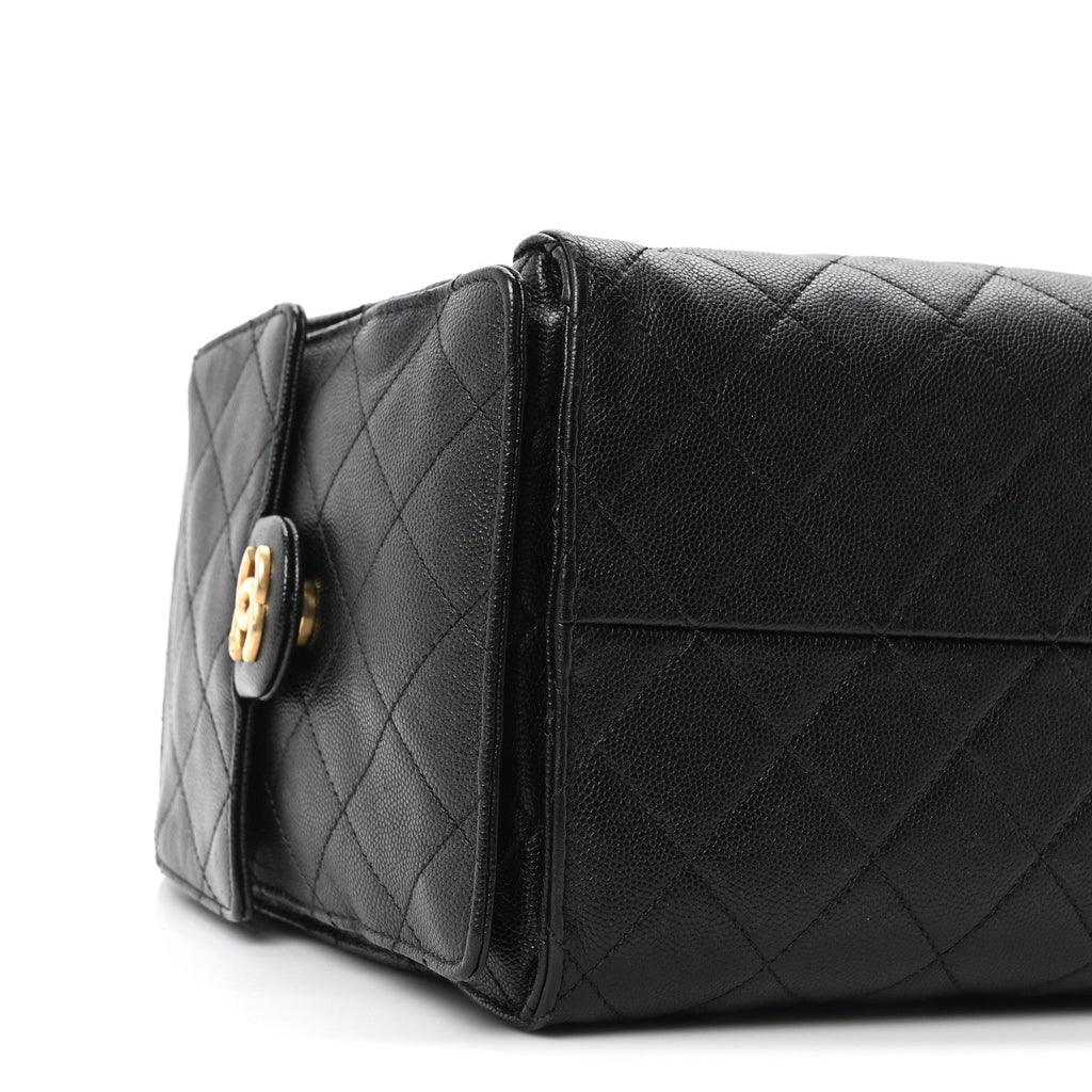 Caviar Quilted Medium Chanel 25 Handbag Black