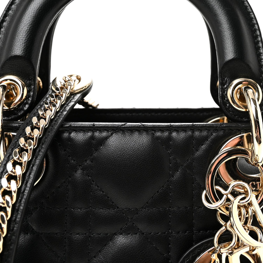 Lambskin Cannage Mini Lady Dior Black