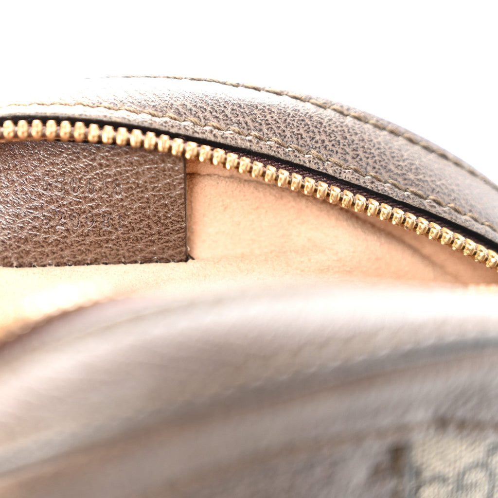 GG Supreme Monogram Web Mini Ophidia Round Shoulder Bag Brown