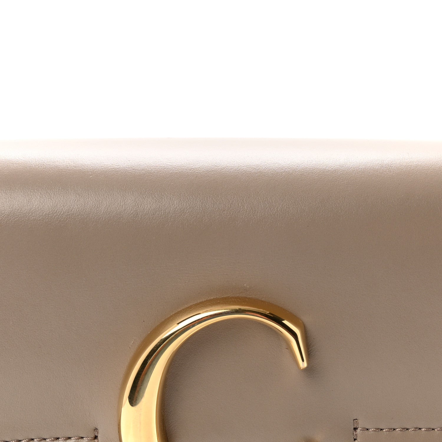 Shiny Calfskin Suede Small C Double Carry Bag Motty Grey