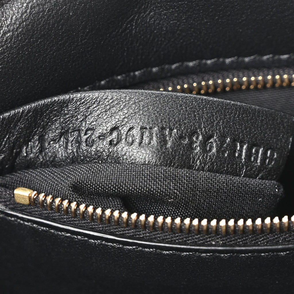 Nappa Small FF Embossed Midi Chain Baguette Black