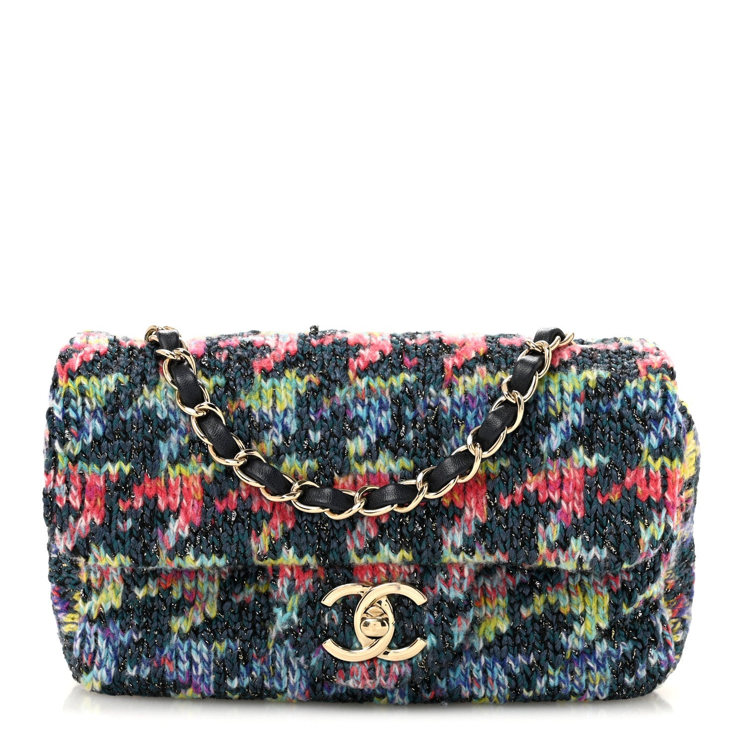 Knit Mini Rectangular Flap Multicolor