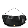Shiny Lambskin Soft Triomphe Half Moon Bag Black