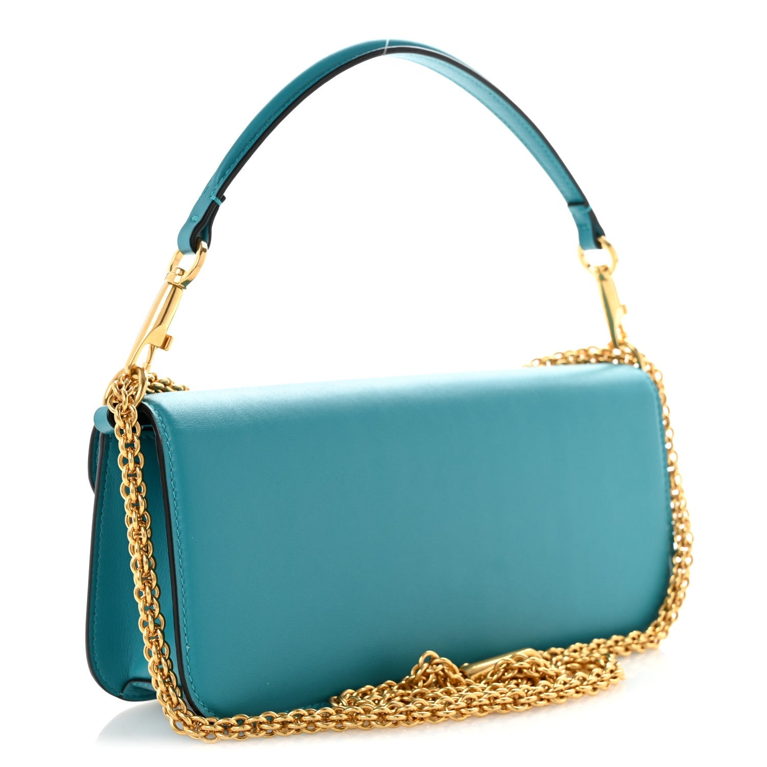 Calfskin Vlogo Loco Shoulder Bag Marine Green