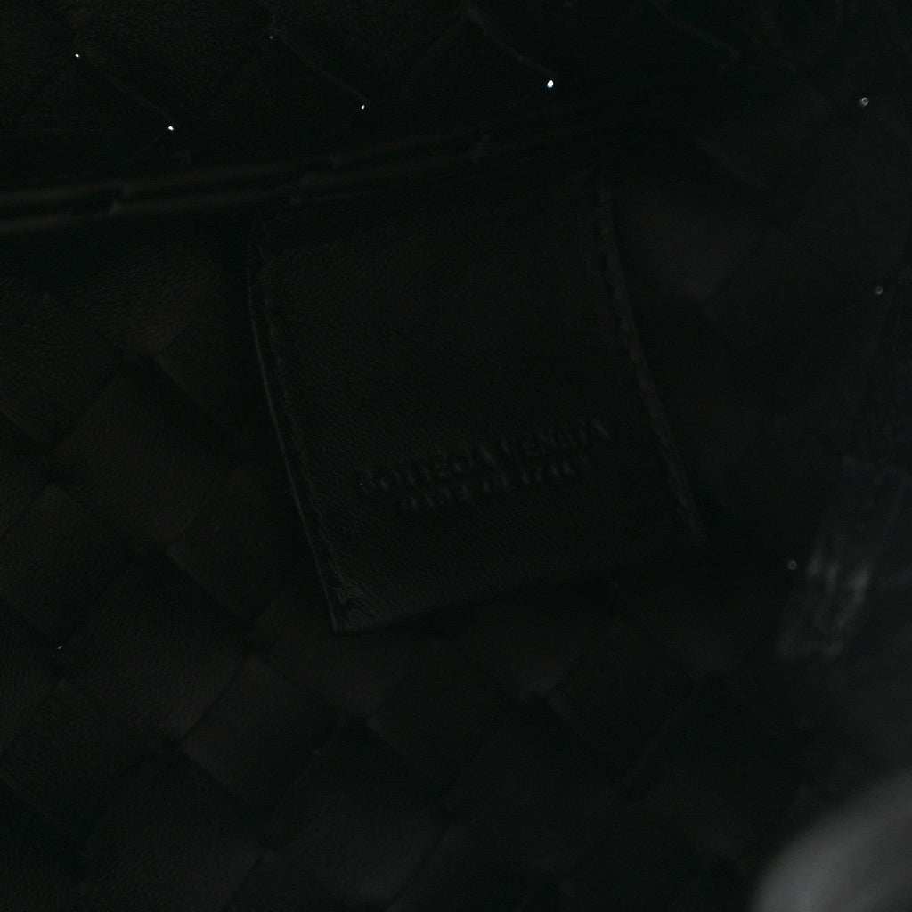 Nappa Intrecciato Small Campana Shoulder Bag Black