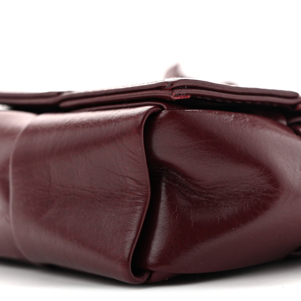 Paper Calfskin Maxi Intreccio Extra Mini Cassette Crossbody Bag Burgundy
