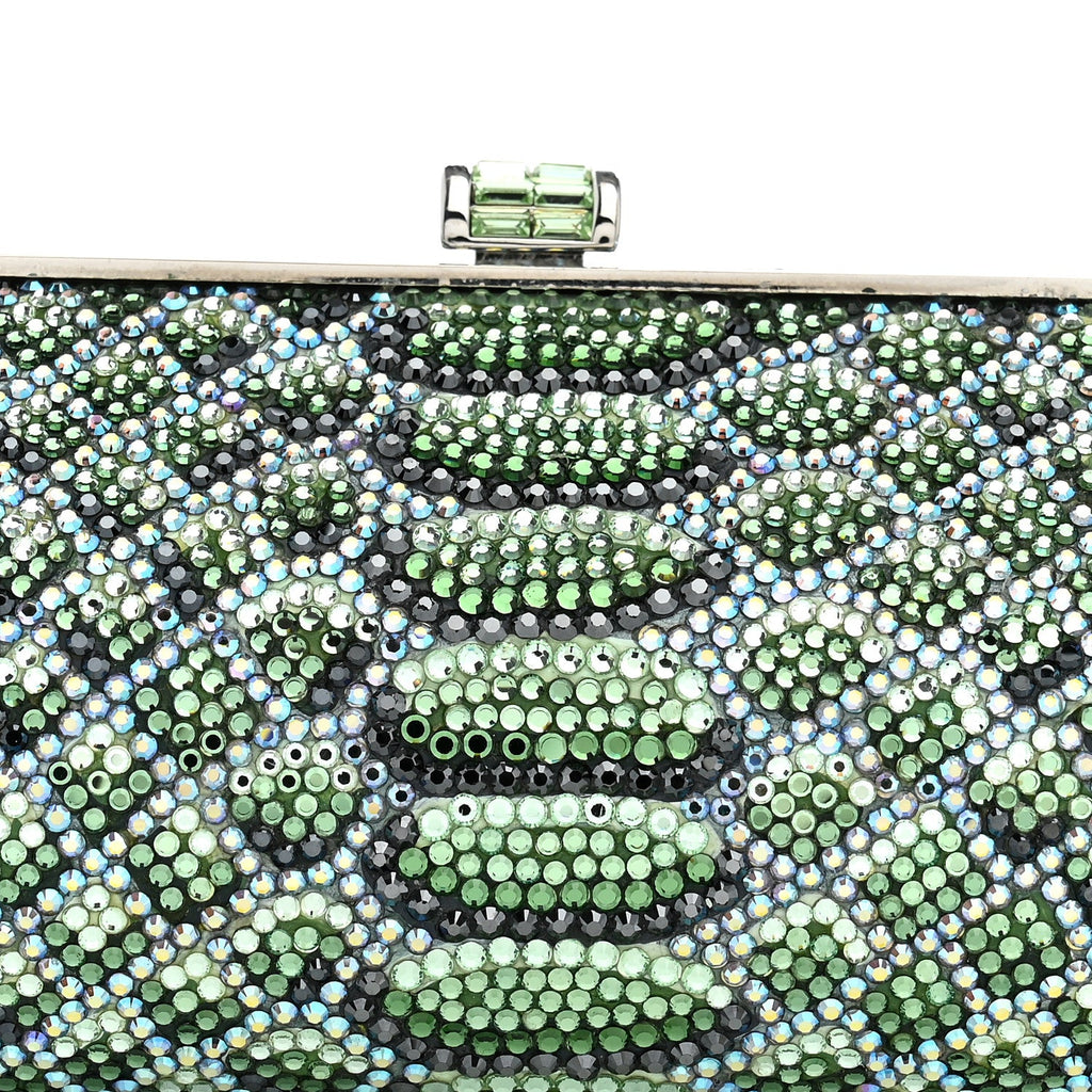 Swarovski Crystal Scales Minaudiere Clutch Blue Multicolor