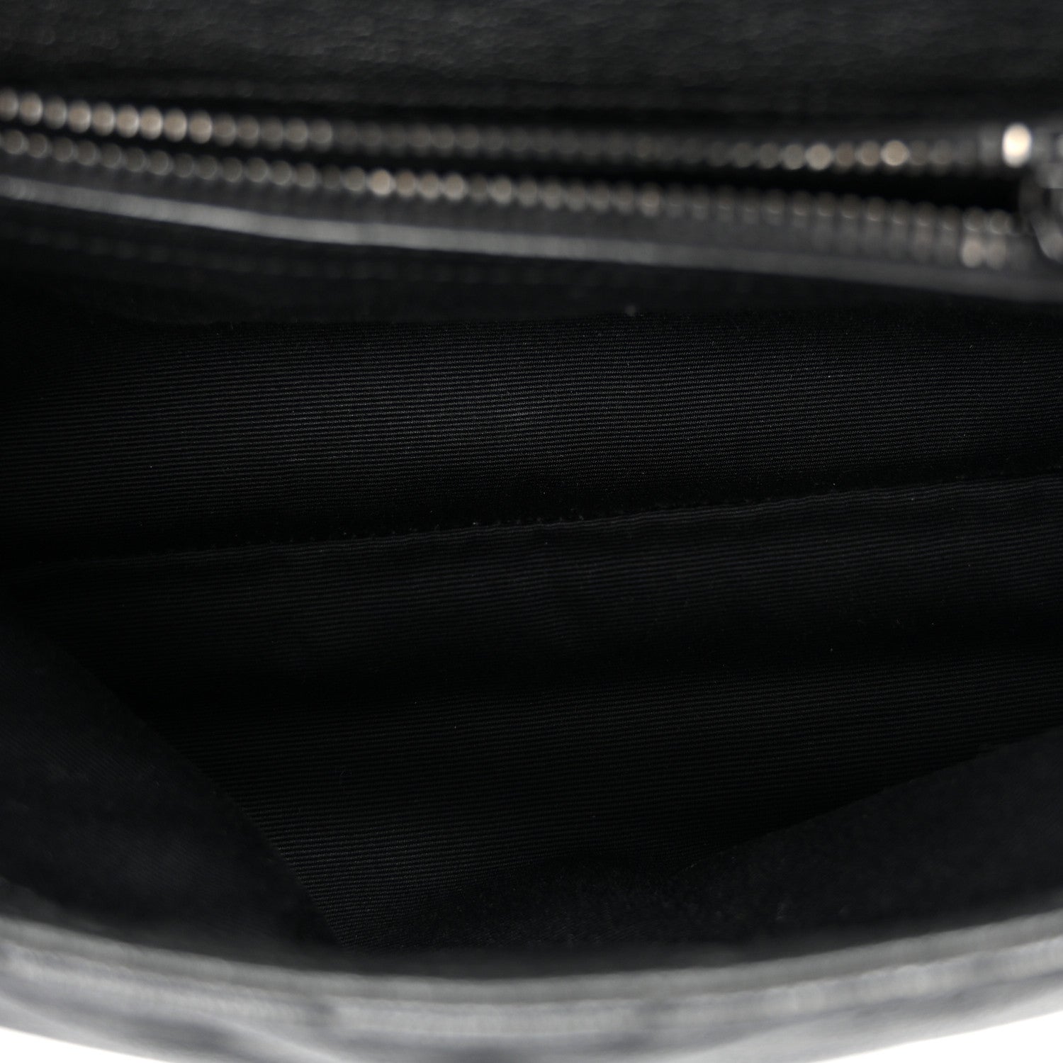 Sheepskin Matelasse Chevron Monogram Monochrome Medium College Bag Black