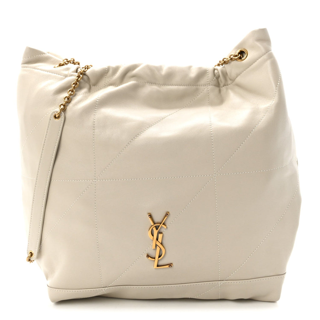 Lambskin Matelasse Monogram Medium Jamie 4.3 Pochon Crema Soft