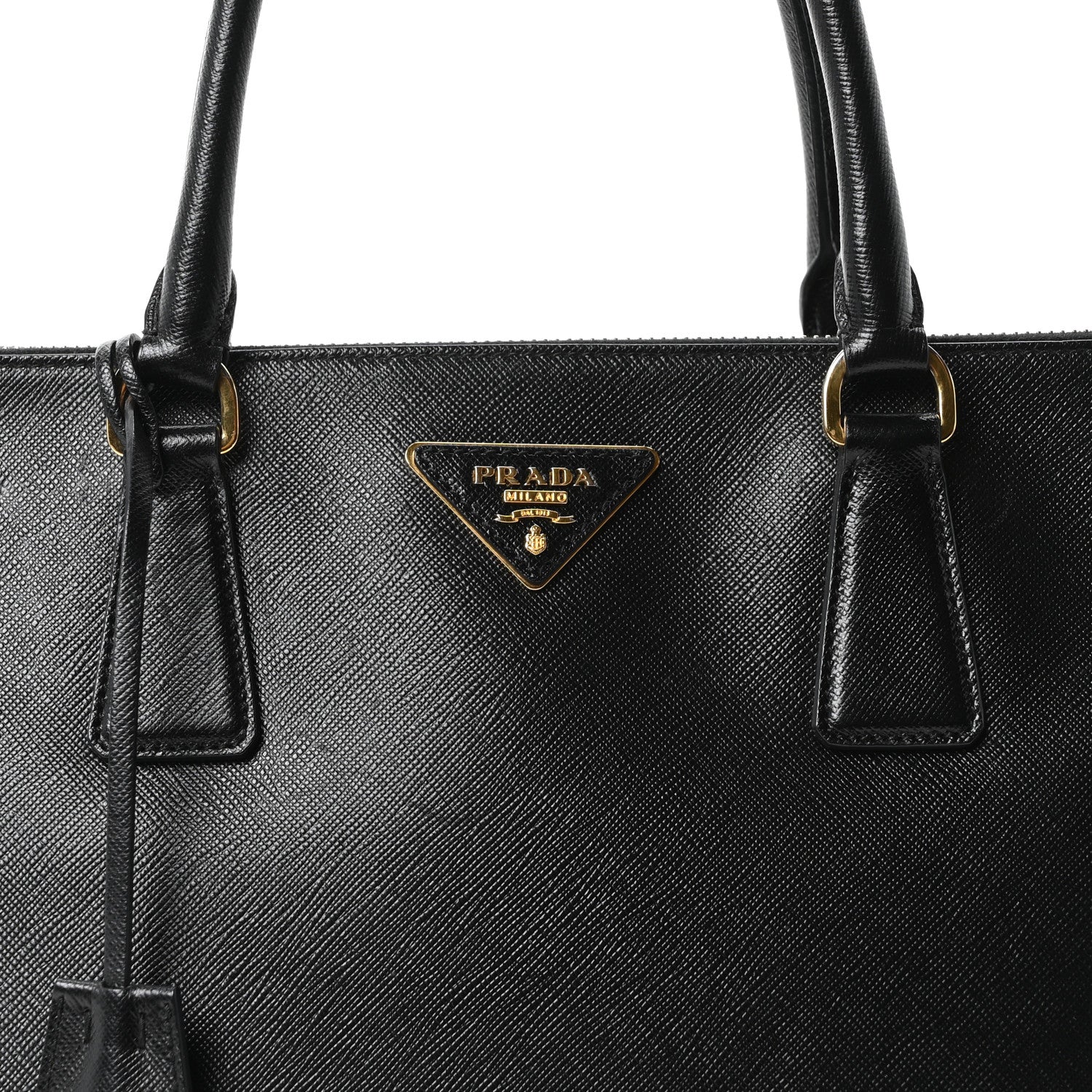 Saffiano Medium Galleria Double Zip Tote Black